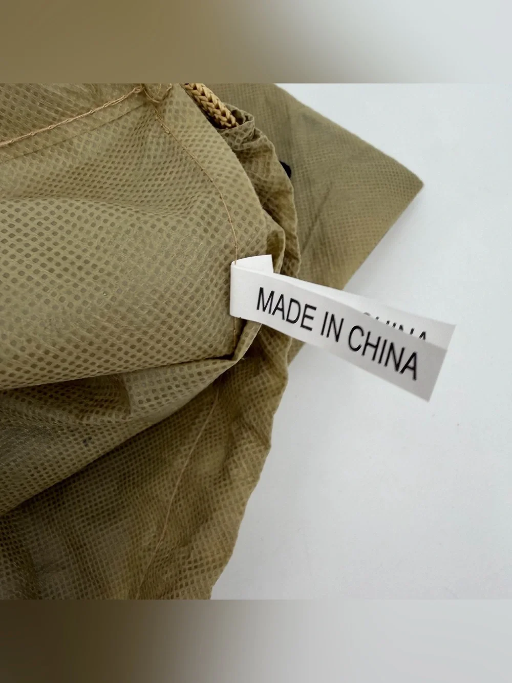 Urban Outfitters Drawstring Bag Backpack Tan Logo Recycled